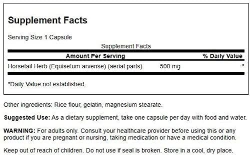 Хвощ полевой Swanson Horsetail 500 mg 90 Caps | Зображення 1