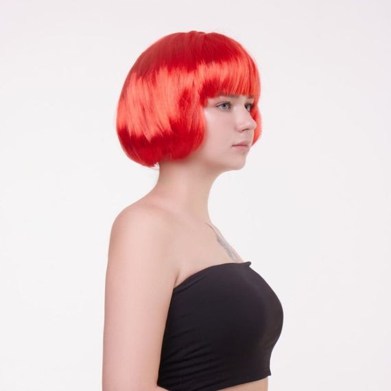 Перука каре з чубчиком Fetish Hair, червоний, 25 см | Зображення 1
