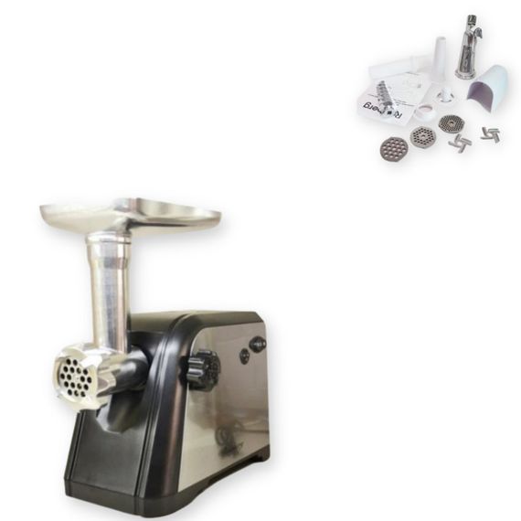 М'ясорубка Rainberg Rb 673 реверс соковитискач 3000 Вт нержавіюча сталь/чорний (Rb 673_1863)