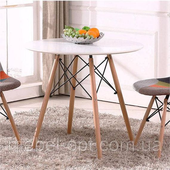 Стіл Етна МДФ сірий круглий 100 см, дизайн Eames DSW Table | Зображення 6