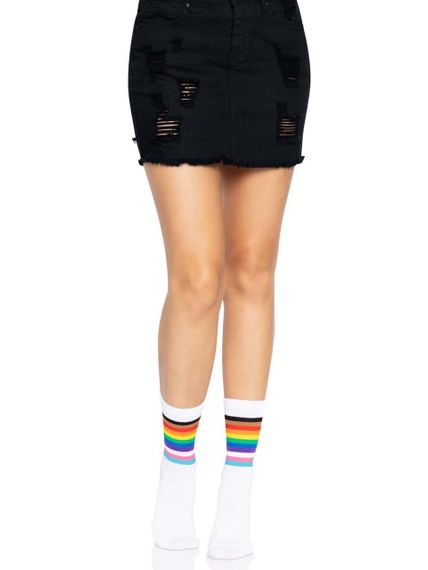 Носки женские в полоску Leg Avenue Pride crew socks Rainbow, 37–43 размер sexstyle | Зображення 4