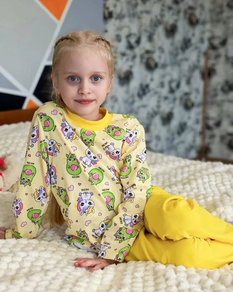 Піжама для дівчинки (тепла) Носи своє 128 Жовтий (p-7611-135416) | Зображення 2