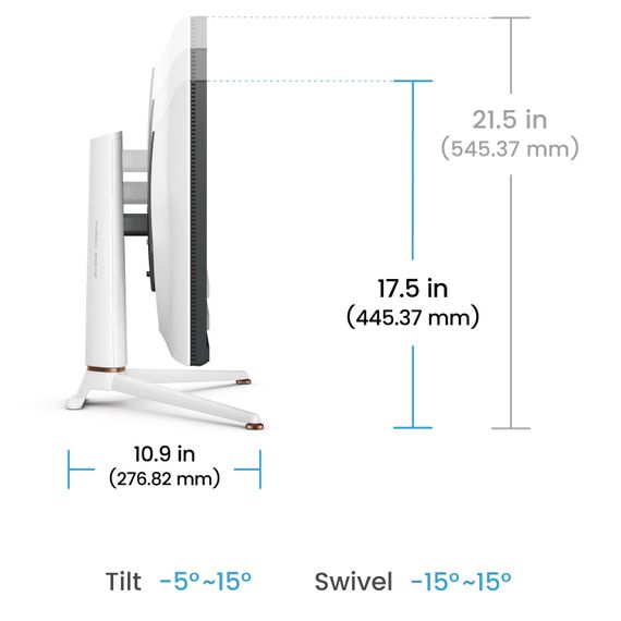 TFT 27" BenQ EX271U, 4K UHD, IPS, 165Гцб 1ms, HDMI, DP, USB-C, HAS, Pivot, чорно-білий | Зображення 3