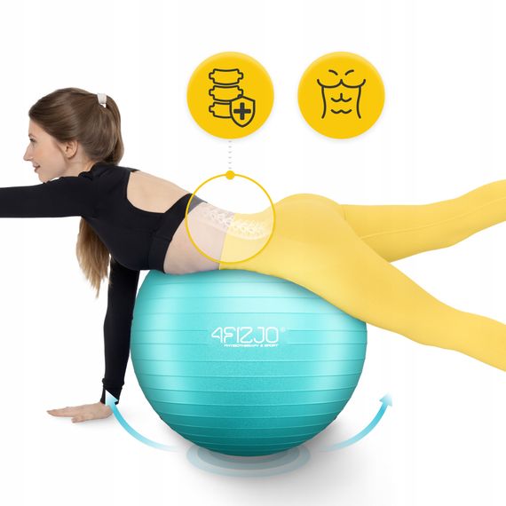 М'яч для фітнесу (фітбол) 4FIZJO 75 см Anti-Burst Mint (P-5905973404792) | Зображення 2