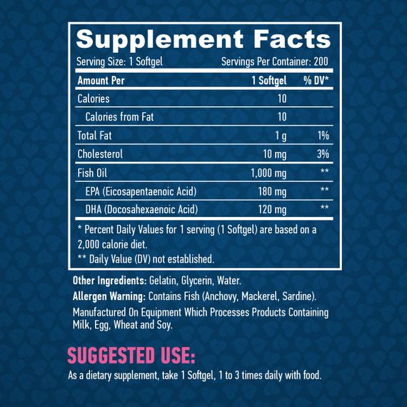 Омега-3 Haya Labs Omega 3 1000 mg 200 softgels | Зображення 1