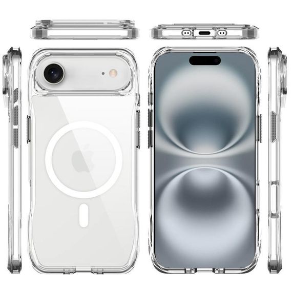 Чехол TPU Space Octagon with MagSafe для Apple iPhone 17 Air (6.5") Clear | Зображення 2