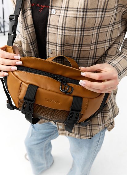 Велика жіноча поясна сумка бананка Sambag DynamicDart руда 38 × 21 × 7 см (80411121) | Зображення 2