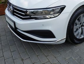 Накладки на передній бампер (2019-2024, 3 шт, нерж) Carmos - Турецька сталь для Volkswagen Passat B8 рр