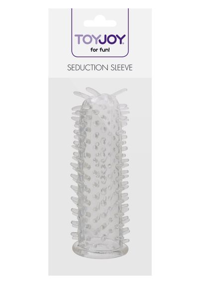 Еластична насадка на пеніс із шипиками ToyJoy Seduction Sleeve, прозора, 11 × 2 см Sex Aura | Зображення 3
