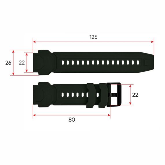 Ремінець для смарт-годинника Годинник M3odfit  Warrior Black | Зображення 2