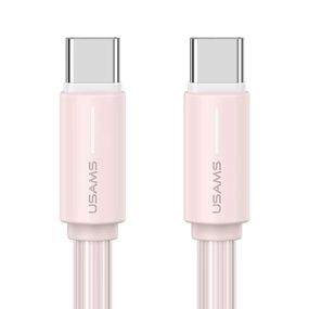 Дата кабель Usams US-SJ734 Bicolor Charging YR Ser. Type-C to Type-C 60W (1m) Pink