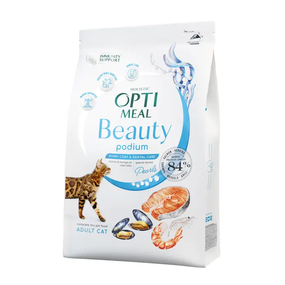 Сухий корм Optimeal Beauty Podium для дорослих котів, морепродукти 1.5кг