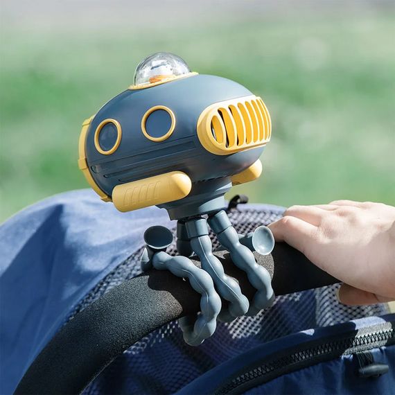 Мультифункціональний вентилятор Submarine F18 with music and battery 4000 mAh Green | Зображення 1