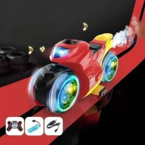 Мотоцикл трюковый на радиоуправлении с подсветкой и дымом QF670-1 Красный