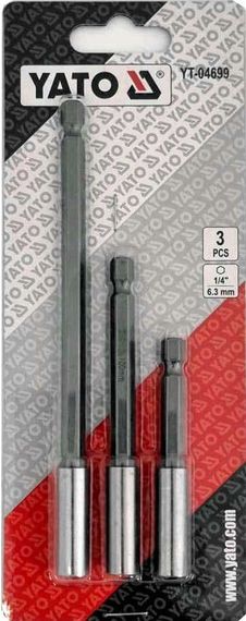 Набір тримачі біт HEX 1/4" 75, 100, 150 мм 3 штуки YATO YT-04699 | Зображення 4