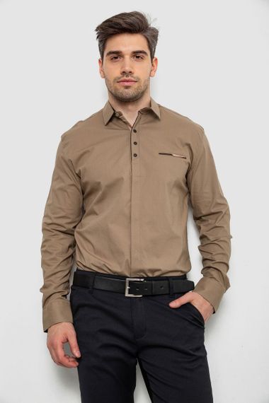 Рубашка мужская, цвет бежевый, 214R7150 | Зображення 1