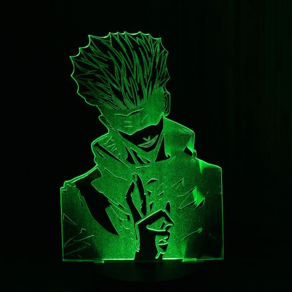 Акриловый светильник-ночник Сатору Годзе (Satoru Gojo) зеленый tty-n000593