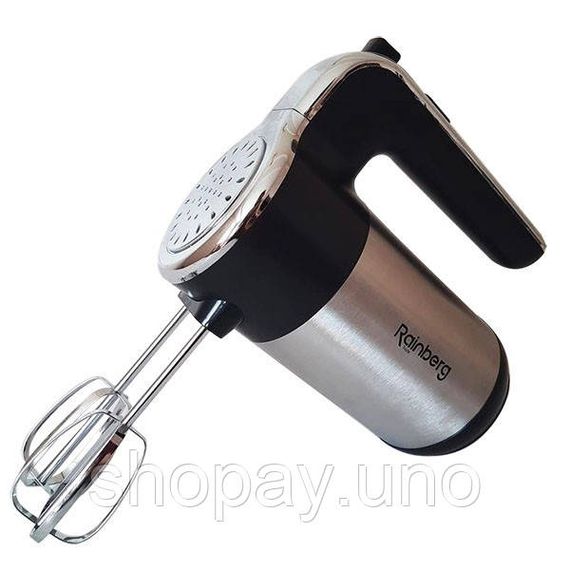Миксер ручной электрический Rainberg RB-1012 600W Нержавейка, ручной миксер для кухни, мощный миксер