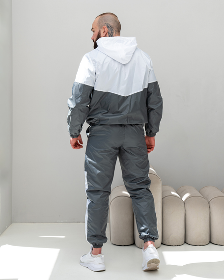 Костюм плащевка ультра серо-белый S M | Зображення 2