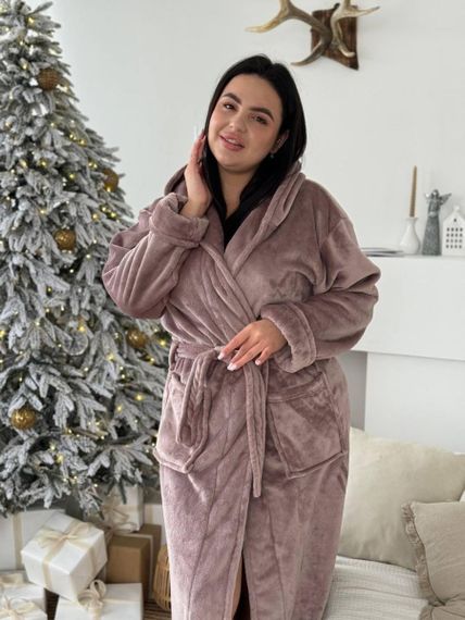 Теплий жіночий махровий халат PLUS SIZE | Зображення 9