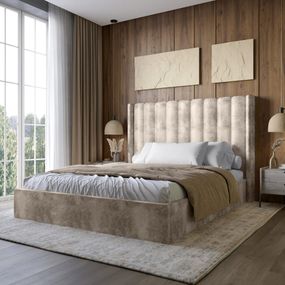 Двоспальне ліжко LION Ніно 180x200 см SILK 103 Кремовий (LION-041407)