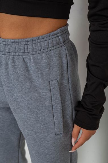 Спортивные штаны женские на флисе, цвет серый, 238R58641-2 | Зображення 4