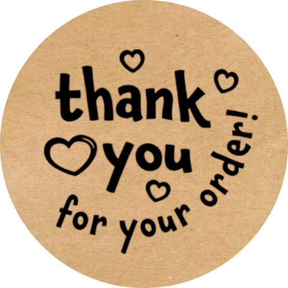 Этикетка наклейка круглая крафт "Thank You 17", Диаметр 26 мм, 500 шт/рулон, Viskom | Зображення 1