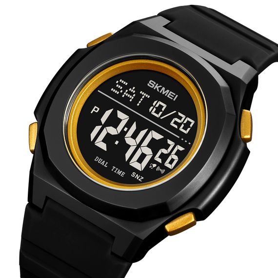 Чоловічий годинник Skmei 2023BKGD-BK Black-Gold Black | Зображення 1