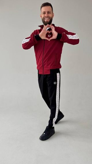 Спортивний костюм унісекс Fred Perry кофта на молнії бордовий | Зображення 1