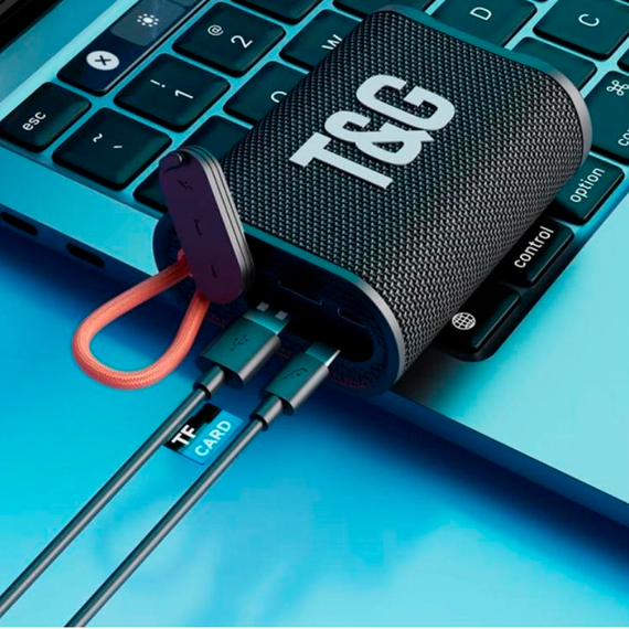Портативная Bluetooth колонка TG396 с RGB подсветкой и функцией громкой связи, радио, черная | Зображення 2