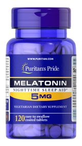 Мелатонин, Melatonin, Puritan's Pride, высокоэффективный, 5 мг, 120 таблеток