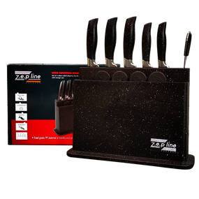 Набір ножів з обробними дошками + ножиці Zepline ZP-043 Чорний