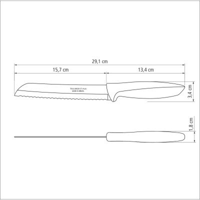 Кухонний ніж Tramontina Plenus Light Grey Bread 178 мм (23422/137) | Зображення 2