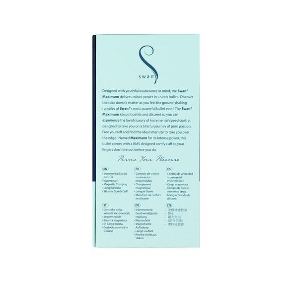 Віброкуля Swan Maximum + Comfy Cuff Blue, суперпотужна, різна інтенсивність, силіконова манжета Sex Aura | Зображення 9