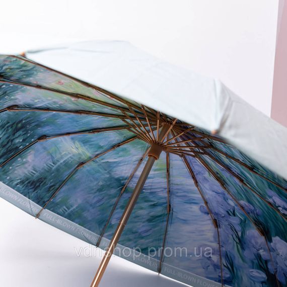 Зонт механический с принтом надежный из полиэстера диаметр 99 см Голубой HP-23-3BL | Зображення 6