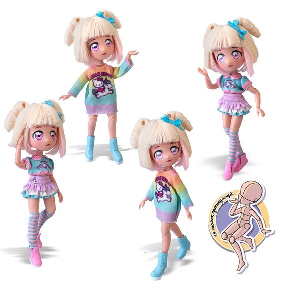 Дитяча лялька "Стильна Цукерка-єдиноріг" 4SF Manga Dolls HKTF2000 серії "Hello Kitty" | Зображення 3