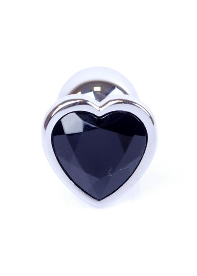 Анальна пробка - Jewellery Silver Heart Plug Black Sex Aura | Зображення 1