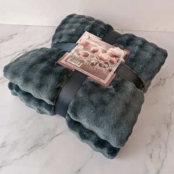 Плед Versailles Рельефный Насыщенный графит VS-PR-4400G 200х220 см графитовый | Зображення 3