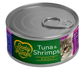 Корм Lovely Hunter Adult cats with Tuna and Shrimp вологий з тунцем та креветками для дорослих котів 85 гр