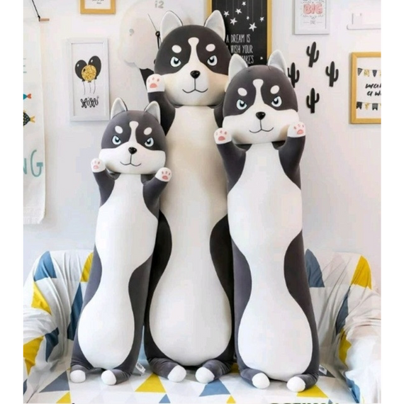 М'яка іграшка Хаскі-обіймашка 111 см, іграшка обіймашка-антистрес Хаскі | Зображення 8