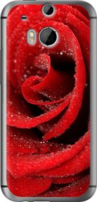 Чехол на HTC One M8 Красная роза "529u-30-17620"