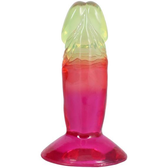 Дилдо Doc Johnson Crystal Jellies - 4.5 Inch Classic Dong - Rainbow Sex Aura | Зображення 3