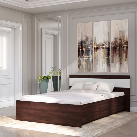 Ліжко двоспальне Еверест Соната-1400 140х200 см венге темний/білий (EVR-2091) | Зображення 1