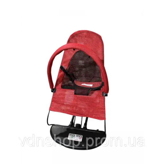 Шезлонг-гойдалка для новонароджених з ременями безпеки LullaRock Red | Зображення 1