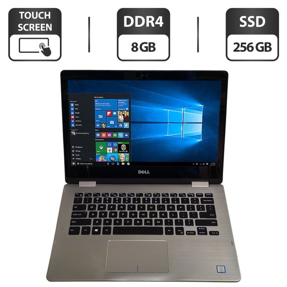 Ноутбук-трансформер Dell Inspiron 13 7378 2-in-1 / 13.3" (1920x1080) IPS Touch / Intel Core i5-7200U (2 (4) ядра по 2.5 - 3.1 GHz) / 8 GB DDR4 / 256 GB SSD / Intel HD Graphics 620 / WebCam б/у