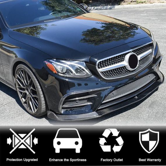 Передний Бампер Лип V1 для AMG-Line / E43 AMG 2016-2019, Карбон для Mercedes E-сlass W213 | Зображення 1