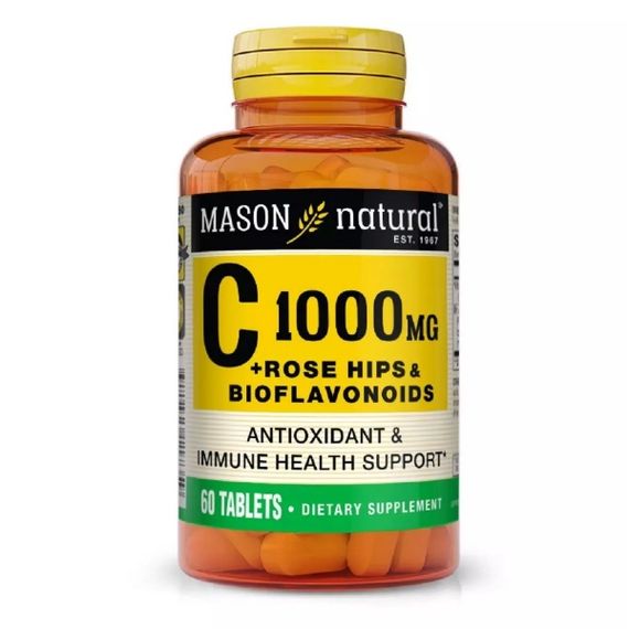 Вітамін C Mason Natural Vitamin C Plus Rose Hips and Bioflavonoids Comple 1000 mg 60 Tabs