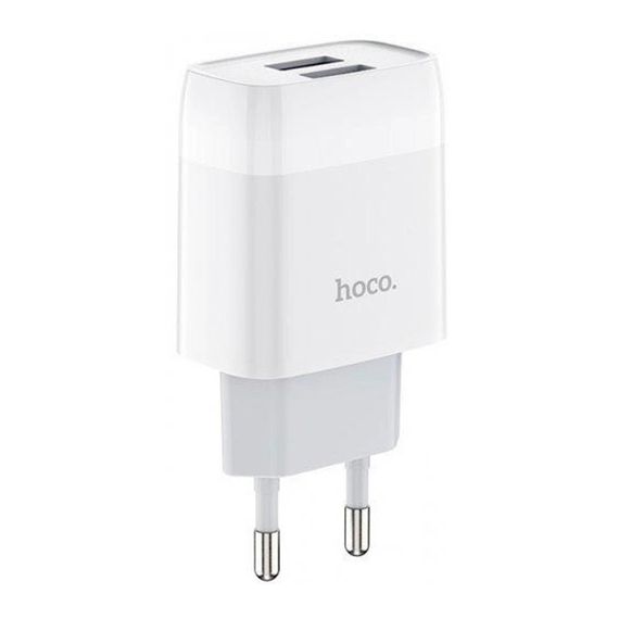Набір СЗУ 110-240V HOCO C73A+ кабель Lighting, 2xUSB, 2.4A, кабель 1м, White | Зображення 2