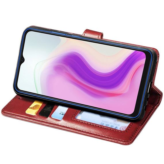 Шкіряний чохол-книжка GETMAN Gallant (PU) для Umidigi A7s Штучна шкіра, Слот для візитки, Червоний | Зображення 1