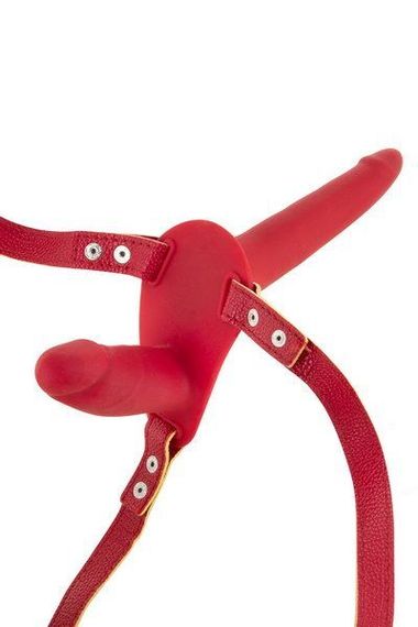 Подвійний страпон Fetish Tentation Strap-On with Double Dildo Red (м'яте паковання!!!) | Зображення 3